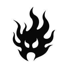 fire silhouette, flame silhouette, black fire