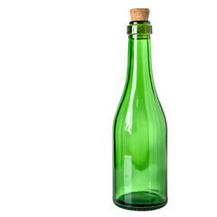 Emerald Green Glass Bottle with Cork Perfect for Vintage  Craft Projects on transparent background