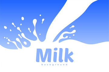 pouring raw buttermilk blue background for business marketing