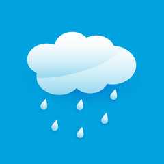 aqua rain and cloud on blue background