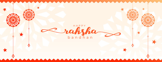happy raksha bandhan festival greeting banner