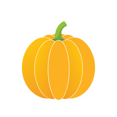 Pumpkin isolated vector icon. Cartoon pumpkin on white background