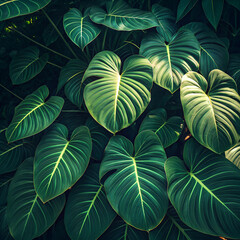 A lush, seamless green leaf pattern creates a vibrant background, capturing the fresh essence of a summer garden