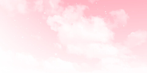Sky cloud pink love sweet love color tone for wedding card background. Bright pink gradient filter sky and clouds for background © Sharmin