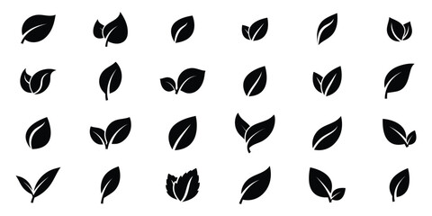Set of leaf icons