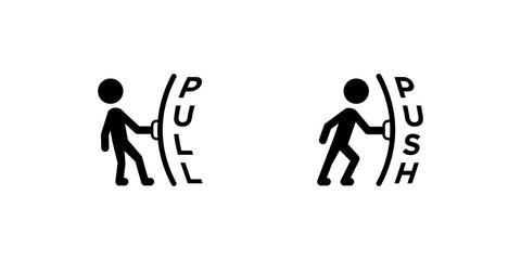 Minimalist Pull and Push Door Icons