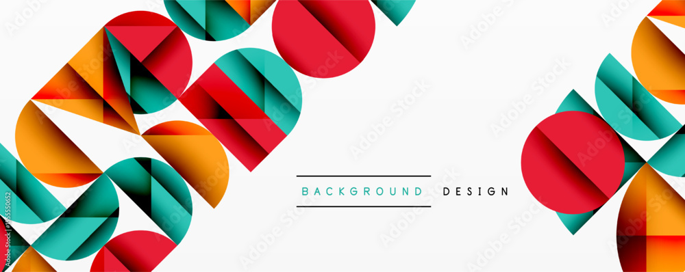 Aufkleber abstract geometric shapes, vibrant colors, modern design. background features overlapping polygons, 