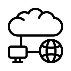 cloud network line icon