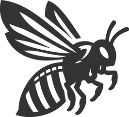 A insect animal bee silhouette vector black illustration drawing isolated