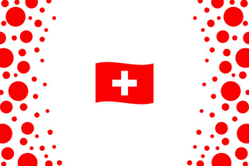 Swiss Flag Celebration Background with Circular Red Elements