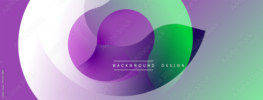 Poster abstract fluid shapes overlap, creating vibrant purple, green gradients. modern design element for b