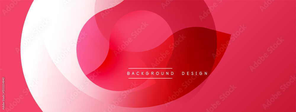 Poster Abstract red design features overlapping circles. Gradient shades create depth, modern aesthetic. Text reads background design.