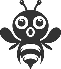A insect animal bee silhouette vector black illustration drawing isolated