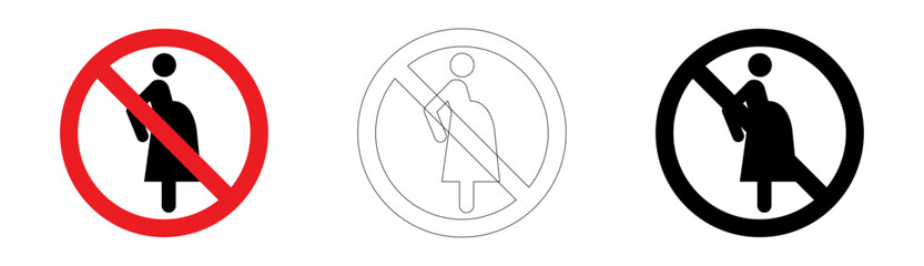 Not for pregnant sign in vector format