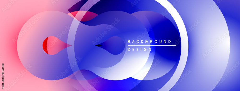 Poster Abstract fluid shapes, vibrant colors, dynamic composition. Modern design elements create visually appealing background.