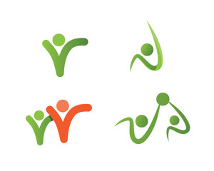 Fototapeta premium people care success health life logo template icons