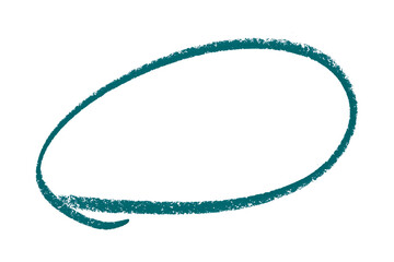 Green pencil highlight circle mark isolated on transparent background