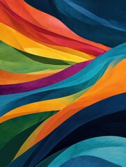 Obraz premium Abstract colorful flowing ribbons (1)