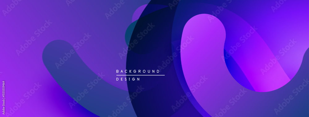 Aufkleber abstract fluid shapes, vibrant purple hues, modern design. gradient colors create dynamic visual eff