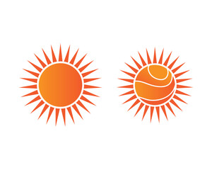 Sun logo and symbols star icon web Vector -