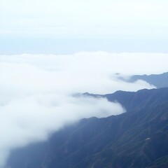 Obraz premium Misty mountain peaks, soft focus