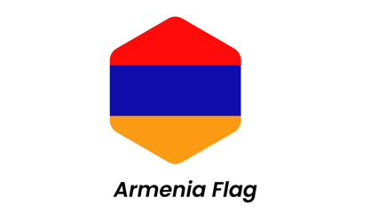 Fototapeta premium Flat icon of Armenia flag with red, blue, and orange horizontal stripes. Clean and modern vector design.