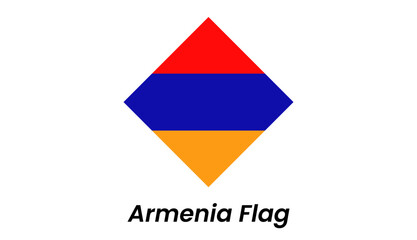 Flat icon of Armenia flag with red, blue, and orange horizontal stripes. Clean and modern vector design.