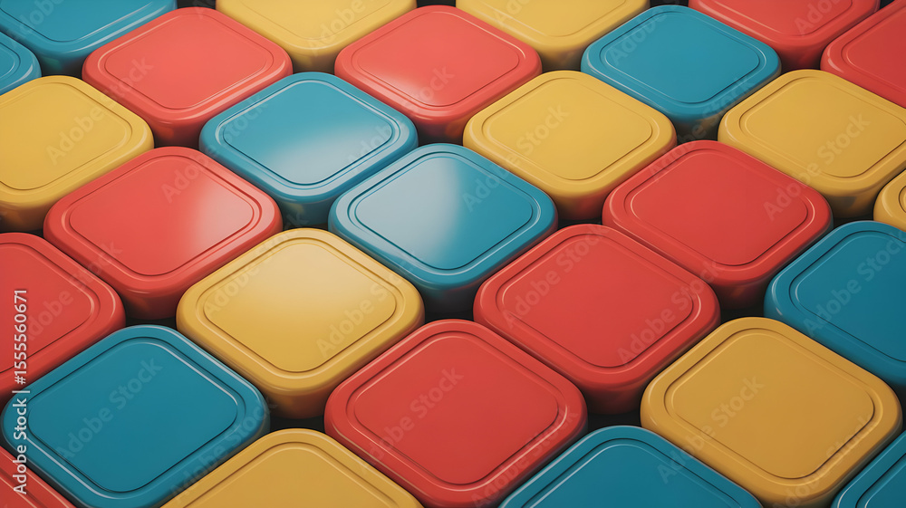 Fototapete abstract colorful rhombus shapes pattern background with dynamic lighting and shadows