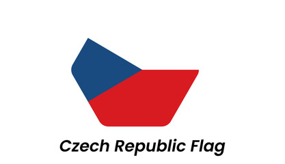 Czech Republic flag icon with white, red, and blue triangle design in a flat modern style