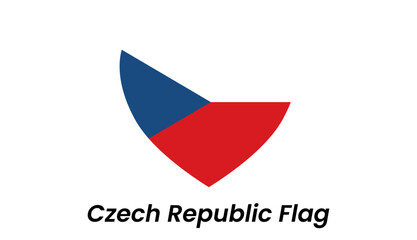 Czech Republic flag icon with white, red, and blue triangle design in a flat modern style