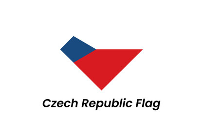 Czech Republic flag icon with white, red, and blue triangle design in a flat modern style