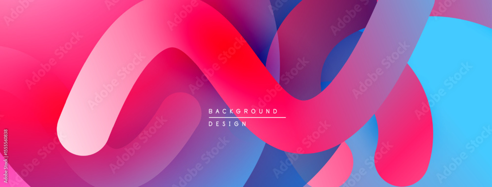 Poster abstract fluid shapes, vibrant colors blend. modern design, smooth gradients create dynamic composit