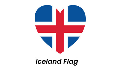 Fototapeta premium Iceland flag icon with blue background, red Scandinavian cross outlined in white, flat and clean vector style.