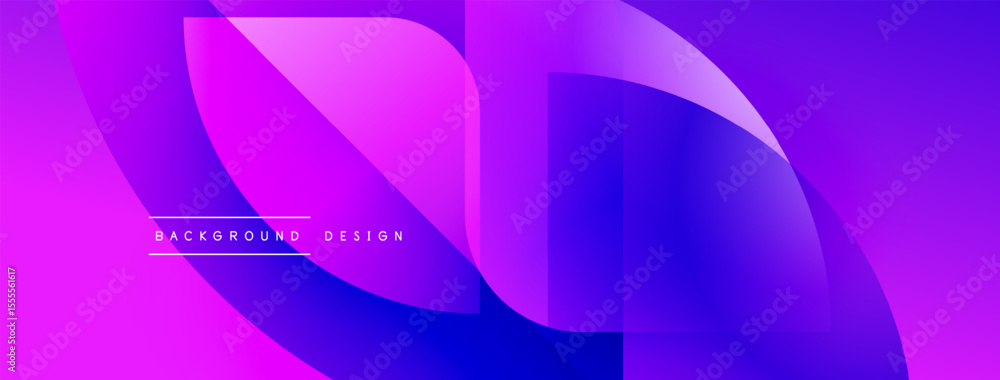 Poster Abstract gradient shapes overlap creating dynamic purple, pink, blue visual. Text reads background design. Modern aesthetic.