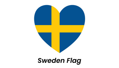 Fototapeta premium Sweden flag icon with blue background and yellow Scandinavian cross in a flat clean style.