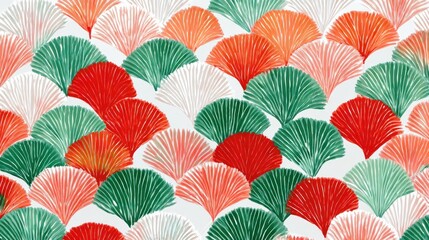 Fototapeta premium Abstract pattern of fan-like shapes