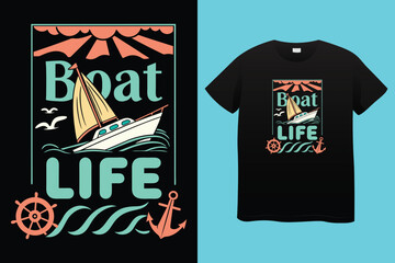 Don’t embarrass the boat - Boat Captain T Shirt Design, Hand drawn lettering phrase, Isolated on Black background, For the design of postcards, cups, card, posters. 