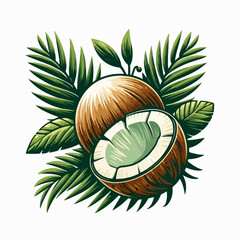 vector illustration of a coconut