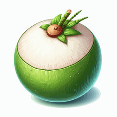 young coconut illustration 