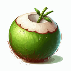 young coconut illustration 