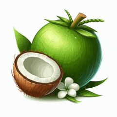 young coconut illustration 