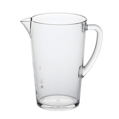 Clear Plastic Pitcher Jug for Kitchen or Bathroom Use Ideal for Water or Drinks isolated on white background isolated on white or transparent background. PNG format.