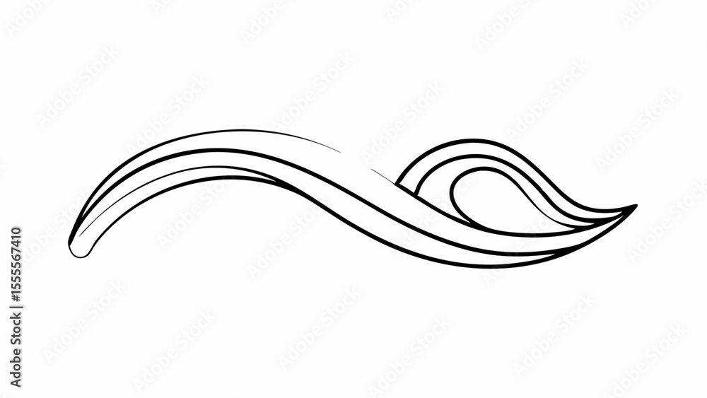 Aufkleber Abstract wave design with curved lines creating a flowing and elegant artistic representation created with generated ai