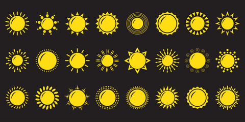 Sun icons collection. Sunshine vector sign. Vector illustration.