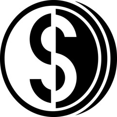 Black Dollar Coin Icon
