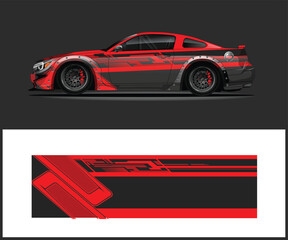 Red and Black Racing Car Wrap Design Template