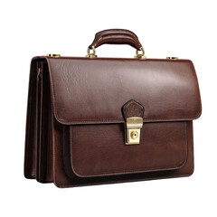 Classic Brown Leather Briefcase for Professional Use, Stylish Business Accessory for Men and Women, Ideal for Office, Meetings, Travel, and Daily Commutes