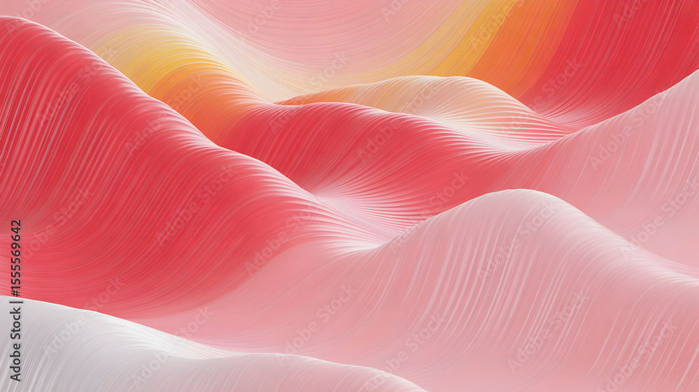 Poster vibrant abstract pixel landscape with rolling hills and gradient colors simulating a dreamy sunset a