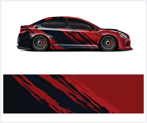 Red and Black Racing Car Wrap Design Template