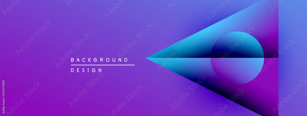 Poster Abstract purple background. Geometric shapes overlap creating dynamic visual effect. Modern design elements present. Smooth gradients dominate composition.